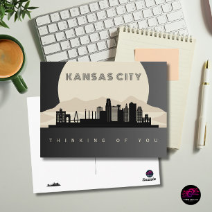 Kansas City Skyline - Ich denke an Dich Postkarte