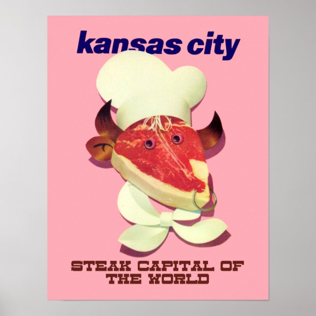 Kansas City Vintag Style Travel Poster (Vorne)