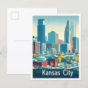Kansas City Vintage Reisevorführung Postkarte