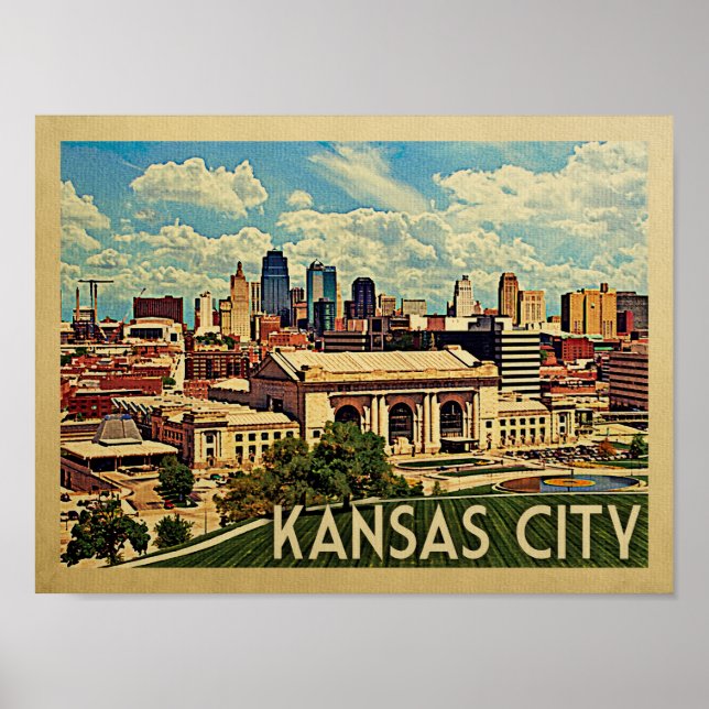 Kansas City Vintage Travel Poster (Vorne)