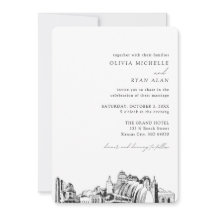 Kansas City Wedding Elegante Skyline Einladung