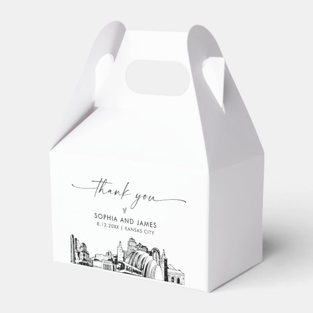 Kansas City Wedding Personalisiert Gefälligkeitsbo Geschenkschachtel (Vorderseite)
