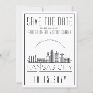 Kansas City Wedding Save the Date stilisiert Einladung