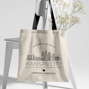Kansas City Wedding   Stylized Skyline Tote Bag