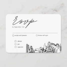 Kansas City Wedding Traditionelle UAWG Meal Option Begleitkarte
