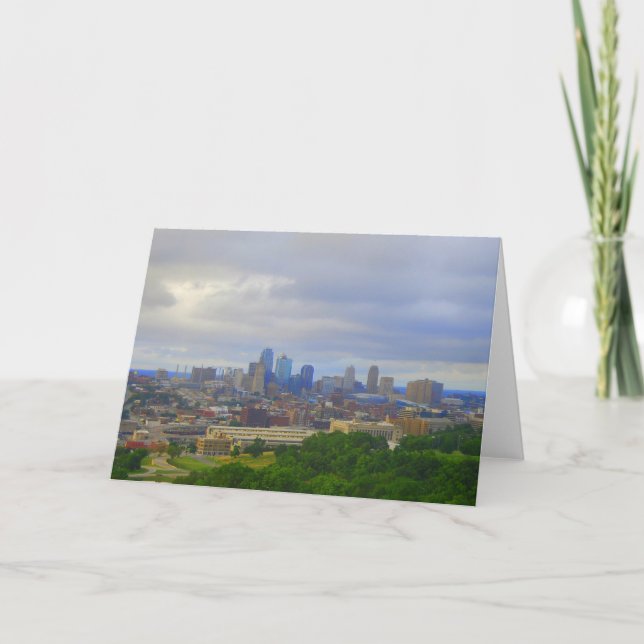 Kansas- CitySkyline-Gruß-Karte Karte (Vorderseite)