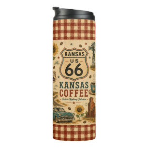 Kansas Coffee Run Route 66 Stil Thermosbecher