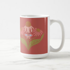 Kansas Cone Blume 15 oz, Rosa, Korallen, Grün Kaffeetasse