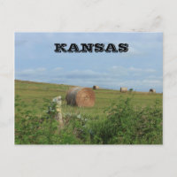 Kansas Country Hay Bale in einem Feld Post Card