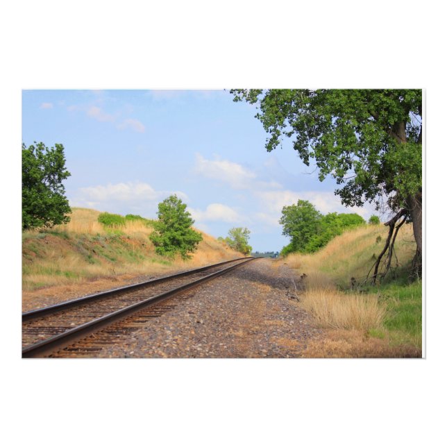 Kansas Country Railroad Traces PHOTO ÉLARGISSEMENT (Devant)