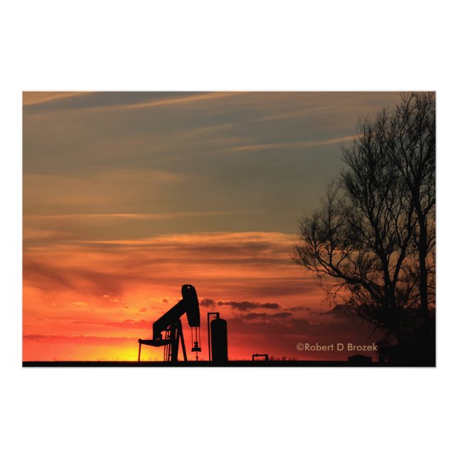 Kansas Country Sunset Silhouette Foto Erweiterung (Vorne)