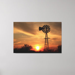 Kansas Country Windmühle Leinwanddruck