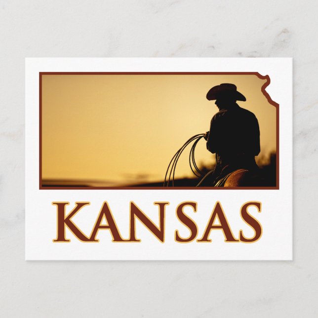 Kansas Cowboy Postkarte (Vorderseite)