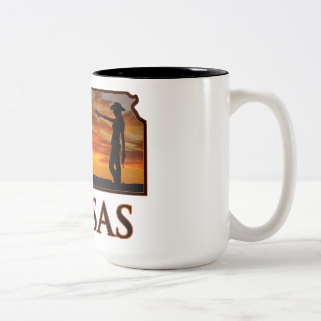 Kansas Cowgirl Zweifarbige Tasse (Rechts)