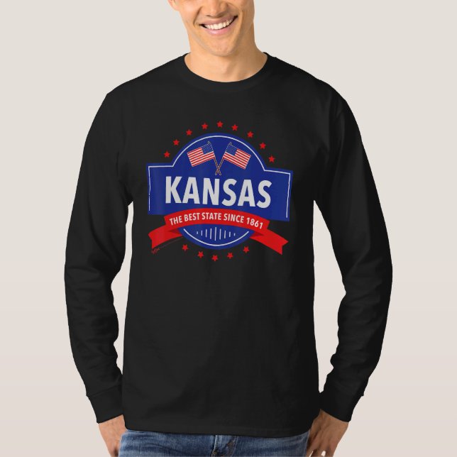Kansas der beste Staat seit 1819 USA 4. Juli 1991 T-Shirt (Vorderseite)