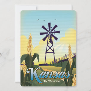 Kansas  "der Weizenstaat" Reiseposter.