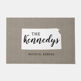 Kansas Family Monogram Staat Doormat Fußmatte