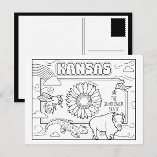 Kansas Farbe mir Collage Postkarte