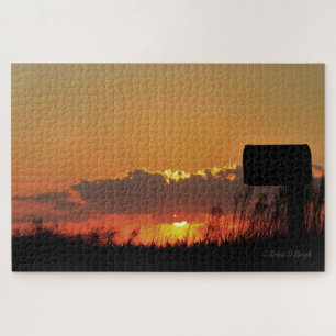 Kansas farbenfroher Sonnenuntergang mit Wolkenpuzz