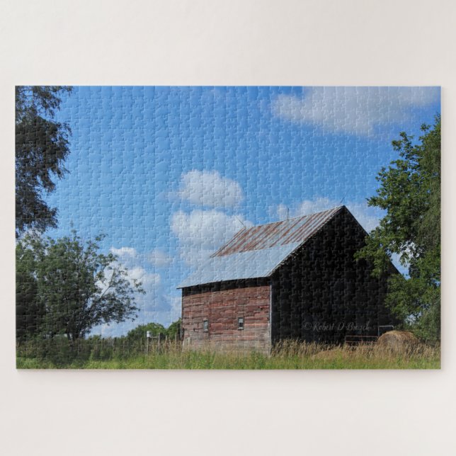 Kansas farbenfroher Stall mit Wolkenpuzzle (Horizontal)