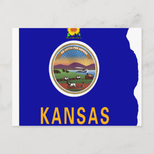 Kansas Flag Map Postkarte