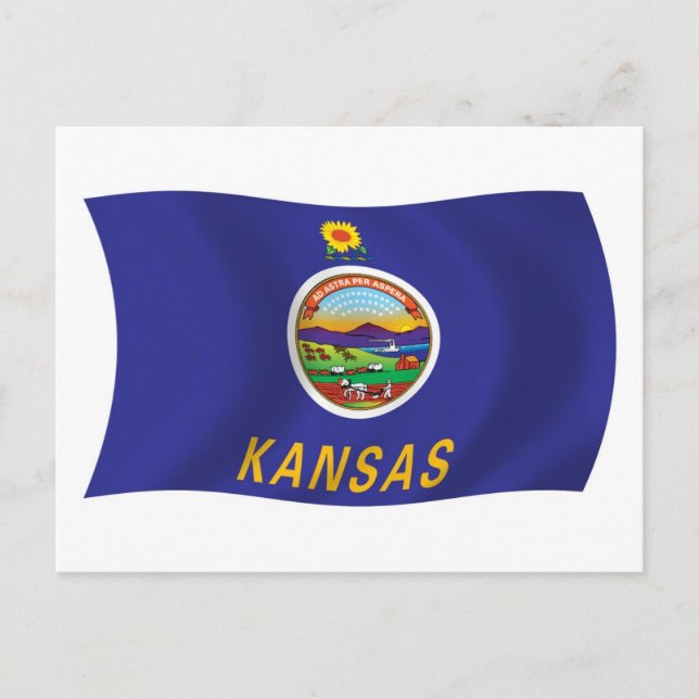 Kansas Flag Postcard Postkarte (Vorderseite)