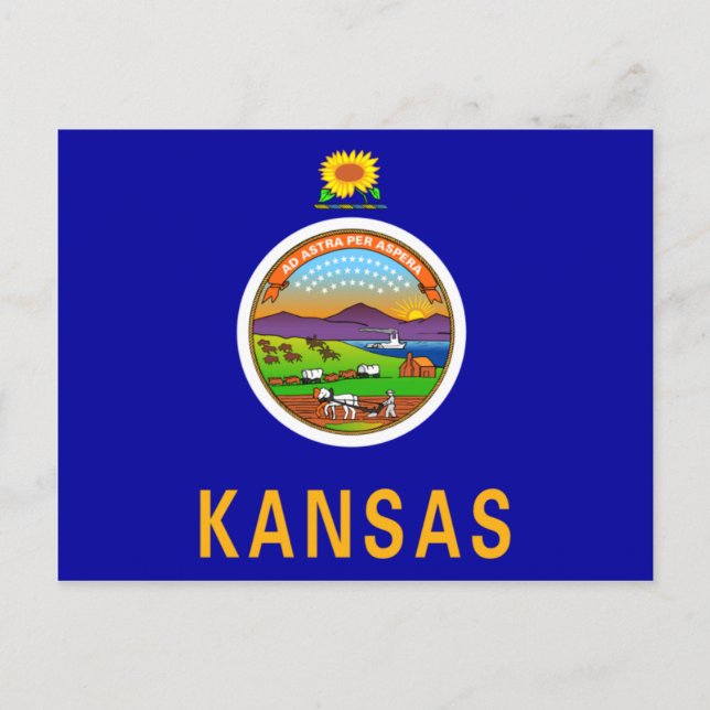 Kansas Flag Postkarte (Vorderseite)