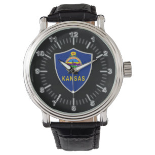 Kansas-Flagge Armbanduhr