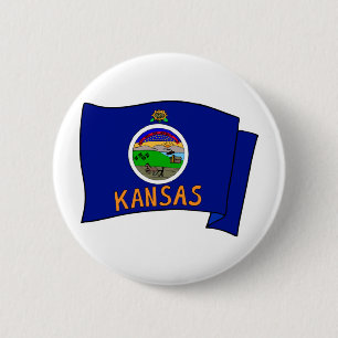 Kansas-Flagge Button