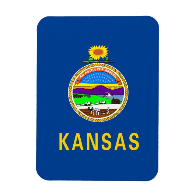 Kansas-Flagge Magnet (Vertikal)