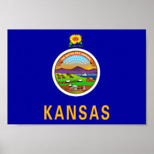 Kansas-Flagge Poster