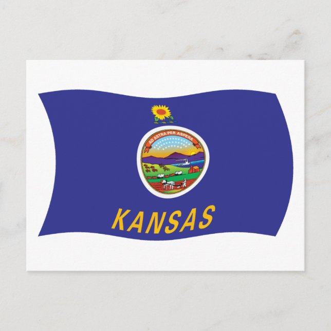 Kansas-Flaggen-Postkarte Postkarte (Vorderseite)