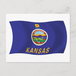 Kansas-Flaggen-Postkarte Postkarte