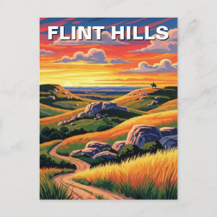Kansas Flint Hills Reise-Souvenir Postkarte