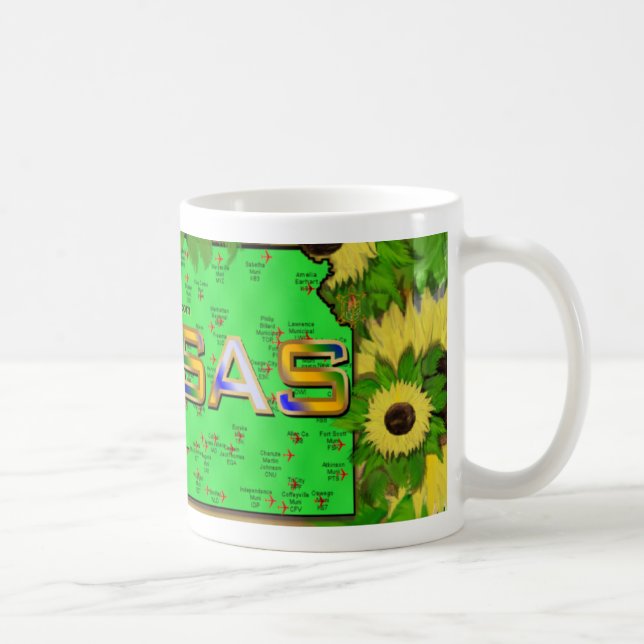 Kansas-Flughafen-Tasse Kaffeetasse (Rechts)