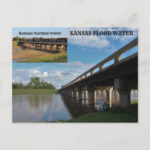 Kansas Flut und normale Wasser Post Card. Postkarte