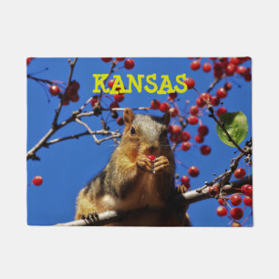 Kansas Fuchs-Schwanzhörnchen Quadratischer Türvorl Fußmatte
