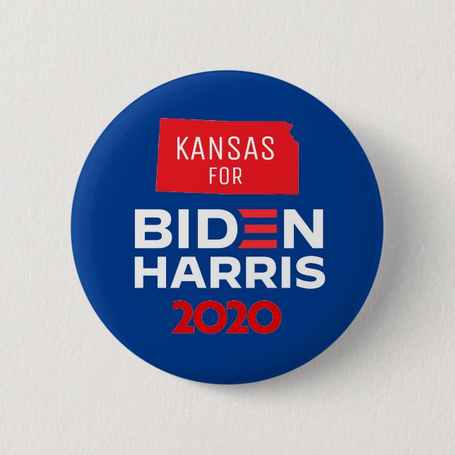 Kansas für Biden Harris 2020 Button (Vorderseite)