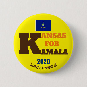 Kansas für Kamala Harris für Präsident 2020 Button