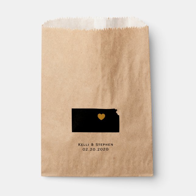 Kansas Gastgeschenk Hochzeit Leckerei Säcke, Gesch Geschenktütchen (Vorderseite)