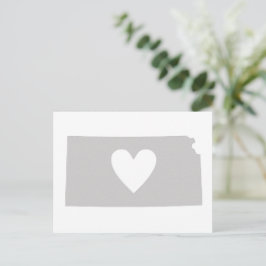 Kansas Gray Staat Karte Form Herz Cutout Kansan