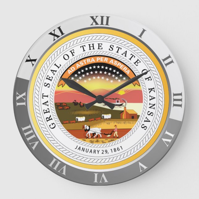 Kansas Große Wanduhr (Vorderseite)