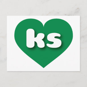 Kansas grünes Herz - I Liebe Postkarte