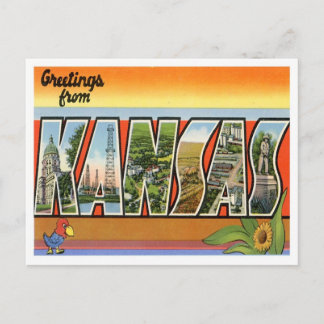 Kansas Grüße von US-Staaten Postkarte