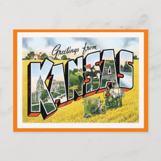 Kansas Grüße von US-Staaten Postkarte