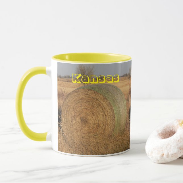 Kansas Hay Bale Tasse (Mit Donut)