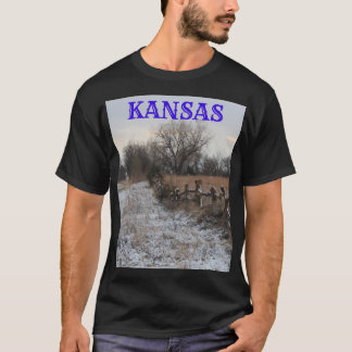 Kansas Holzzaun mit Schnee-T - Shirt