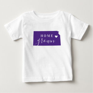 Kansas Home Grown Violett und Weiß Baby T-shirt