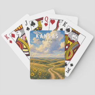Kansas Illustrations Reise Kunst Vintage Spielkarten