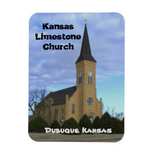 Kansas-Kalkstein-Kirchen-Quadrat-Magnet Magnet